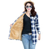 Women Velvet Thick Warm Plaid Shirt Female Full Tops Winter Long Checkered Blouse Blusas Femininas Chemise Femme M-XXL HS1589