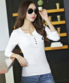 Basic T Shirt Women Long Sleeve Womens Tops 2017 Spring Autumn Tee Shirt Women Korean Style T-Shirt Cotton New Plus Size Tshirt