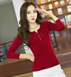Basic T Shirt Women Long Sleeve Womens Tops 2017 Spring Autumn Tee Shirt Women Korean Style T-Shirt Cotton New Plus Size Tshirt