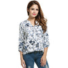 Meaneor Women Floral Print Blouse Tops 1950s 60s Vintage Autumn Clothing Casual Roll Up Sleeve Cotton Fabric High Quality Blouse