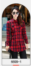 Women Velvet Thick Warm Plaid Shirt Female Full Tops Winter Long Checkered Blouse Blusas Femininas Chemise Femme M-XXL HS1589