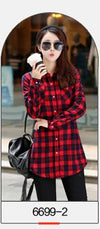 Women Velvet Thick Warm Plaid Shirt Female Full Tops Winter Long Checkered Blouse Blusas Femininas Chemise Femme M-XXL HS1589