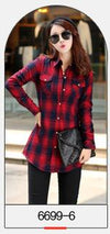 Women Velvet Thick Warm Plaid Shirt Female Full Tops Winter Long Checkered Blouse Blusas Femininas Chemise Femme M-XXL HS1589