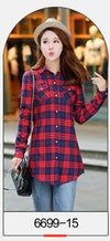 Women Velvet Thick Warm Plaid Shirt Female Full Tops Winter Long Checkered Blouse Blusas Femininas Chemise Femme M-XXL HS1589