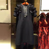 Ecombird HIGH Quality New Fashion 2017 Designer Runway Dress Women's O-Neck Short Sleeve Luxury Beading Ruffles Dresses Vestidos