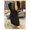 Ecombird HIGH Quality New Fashion 2017 Designer Runway Dress Women's O-Neck Short Sleeve Luxury Beading Ruffles Dresses Vestidos