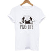THE COOLMIND Top quality Cotton cut pug print women T shirt casual o-neck women T-shirt 2017 new design woman tee shirts