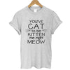 THE COOLMIND 2017 100% Cotton Meow Print Women T shirt Cat T-Shirt Casual Funny Shirt For Lady Top Tee Hipster