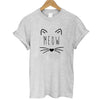 THE COOLMIND 2017 100% Cotton Meow Print Women T shirt Cat T-Shirt Casual Funny Shirt For Lady Top Tee Hipster