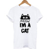 THE COOLMIND 2017 100% Cotton Meow Print Women T shirt Cat T-Shirt Casual Funny Shirt For Lady Top Tee Hipster