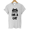 THE COOLMIND 2017 100% Cotton Meow Print Women T shirt Cat T-Shirt Casual Funny Shirt For Lady Top Tee Hipster