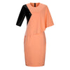 2017 New Designer Women Dress Plus Size 6XL Autumn Vestidos Maxi Casual Dresses Batwing Sleeve Half Straight Patchwork O Neck