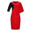 2017 New Designer Women Dress Plus Size 6XL Autumn Vestidos Maxi Casual Dresses Batwing Sleeve Half Straight Patchwork O Neck
