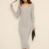 Long Sweater Dresses For Women 2017 Autumn Winter Brand Design Size Sheath V-Neck Pullovers Brief Thick Warm Knitting Dress