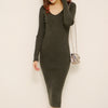 Long Sweater Dresses For Women 2017 Autumn Winter Brand Design Size Sheath V-Neck Pullovers Brief Thick Warm Knitting Dress