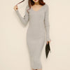 Long Sweater Dresses For Women 2017 Autumn Winter Brand Design Size Sheath V-Neck Pullovers Brief Thick Warm Knitting Dress