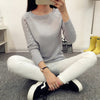 OHRYIYIE 2017 Autumn Winter Solid Knitted Sweaters And Pullovers Women Jumper Long Sleeve Pullover Female Tricot Pull Femme Tops