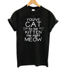 THE COOLMIND 2017 100% Cotton Meow Print Women T shirt Cat T-Shirt Casual Funny Shirt For Lady Top Tee Hipster