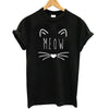 THE COOLMIND 2017 100% Cotton Meow Print Women T shirt Cat T-Shirt Casual Funny Shirt For Lady Top Tee Hipster