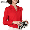 Black Red White Chiffon Blouse Women Autumn 2017 Long Sleeve Elegant Ladies Office Shirts Korean Fashion Casual Slim Women Tops