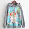 MITTELMEER 2018 Autumn winter Harajuku printed Hooded Sweatshirt printing cartoon Unicorn owl cat Hoodies girls women Christmas