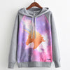 MITTELMEER 2018 Autumn winter Harajuku printed Hooded Sweatshirt printing cartoon Unicorn owl cat Hoodies girls women Christmas