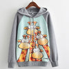 MITTELMEER 2018 Autumn winter Harajuku printed Hooded Sweatshirt printing cartoon Unicorn owl cat Hoodies girls women Christmas