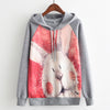 MITTELMEER 2018 Autumn winter Harajuku printed Hooded Sweatshirt printing cartoon Unicorn owl cat Hoodies girls women Christmas