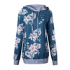 Printed Floral Hoodies Women 2017 Autumn Winter New Fashion Casual Gray Hooded Sweatshirt Female Long Sleeve Pullovers