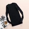 Women Sweater Pullover Basic Rib Knitted Cotton Tops Solid Crew Neck Essential Jumper Long Sleeve Sweaters Autumn Winter 2017